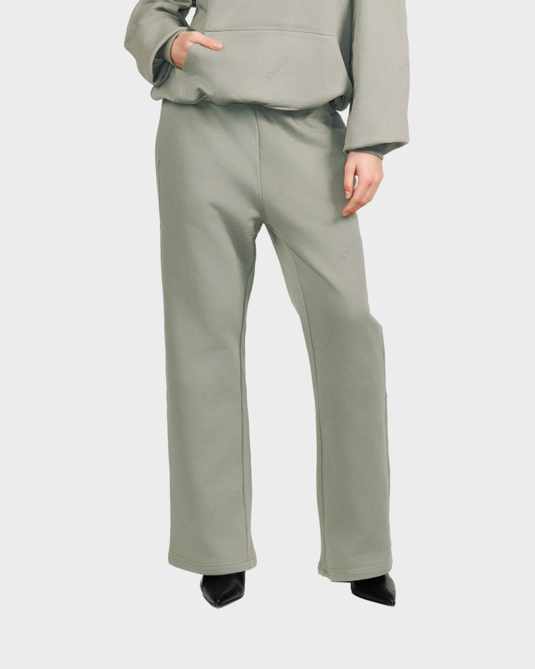 STRAIGHT-LEG PANTS 'VINTAGE OLIVE'