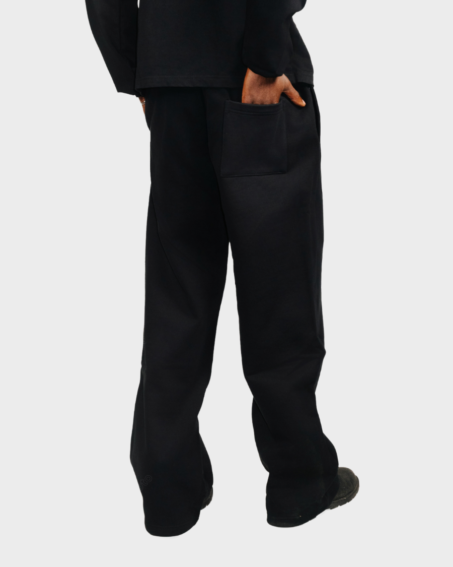 STRAIGHT-LEG PANTS 'BLACK'