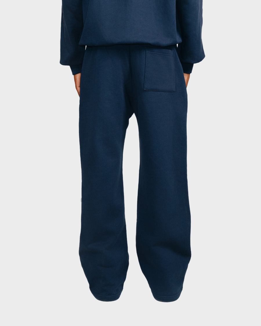 STRAIGHT-LEG PANTS 'NAVY'