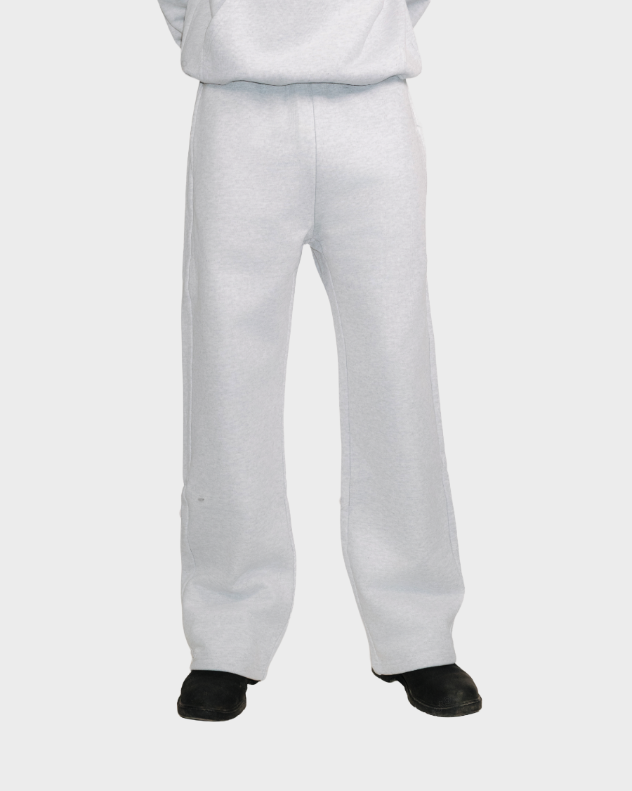STRAIGHT-LEG PANTS 'HEATHER GREY'