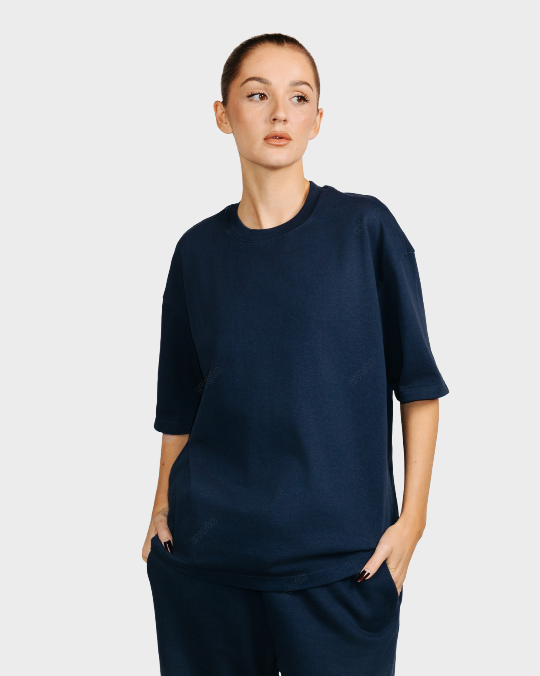 HEAVY BOX FIT T-SHIRT 'NAVY'