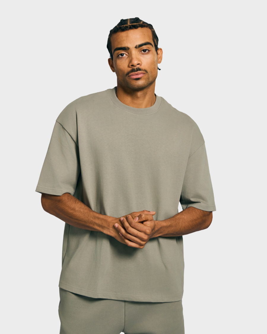 HEAVY BOX FIT T-SHIRT 'VINTAGE OLIVE'